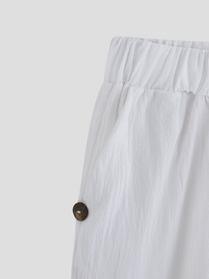 Women's Loose Casual Baggy Linen & Cotton Daisy Floral Pant 