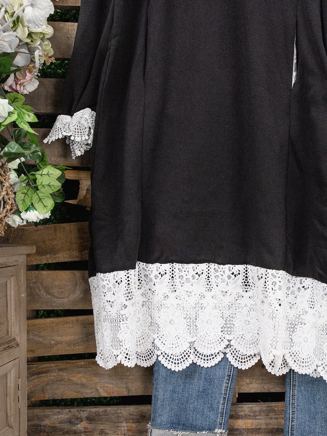 Shawl Collar Long Sleeve Casual Knitting Dress