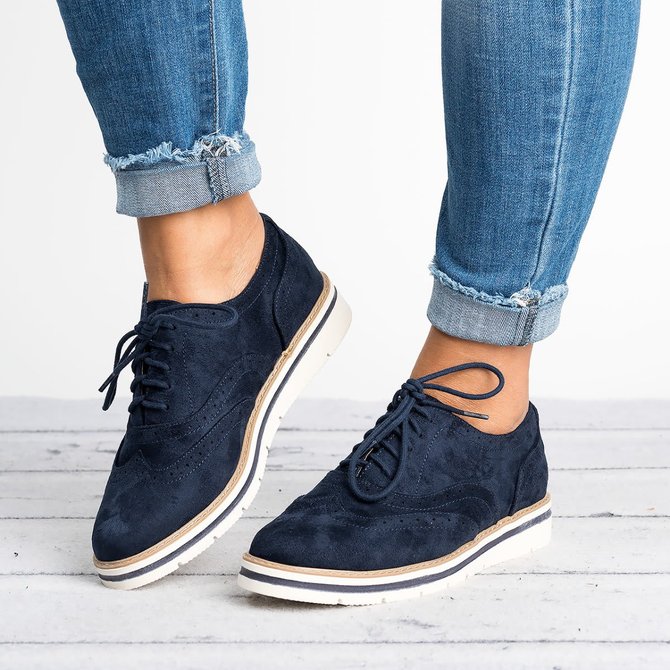 JFN Women's Lace Up Perforated Oxfords Shoes Casual Shoes | Women Shoes ...
