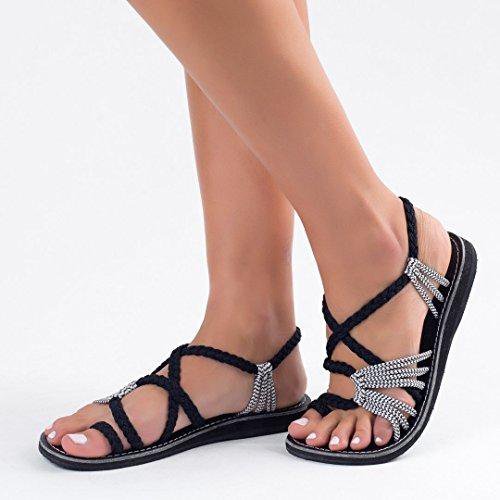 JFN  Plus Size Women Sandals Handmade Beach Flat Sandals