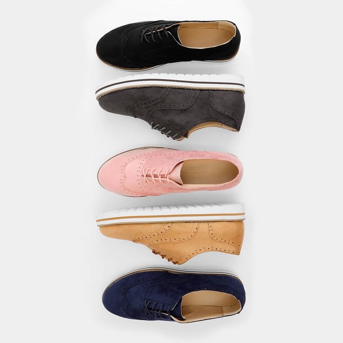 JFN Women's Lace Up Perforated Oxfords Shoes Casual Shoes