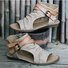 Women Plus Size Denim Cloth Adjustable Buckle Sandals