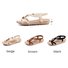 JFN  Flower Bead Knitting Slip On Flat Beach Outdoor Sandals