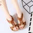 JFN  Flower Bead Knitting Slip On Flat Beach Outdoor Sandals