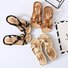 JFN  Flower Bead Knitting Slip On Flat Beach Outdoor Sandals