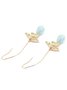 JFN  Women Stud Orchid Flower Sage Green Pearl Earring Hook Dangle Bridal