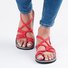 JFN  Plus Size Women Sandals Handmade Beach Flat Sandals