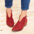 Women Deep V Sexy Booties Casual Comfort Zipper Shoes