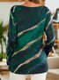 Geometric Casual Asymmetrical Long sleeve Top