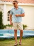 Cotton Linen Style American Casual Basic Versatile Linen Shirt