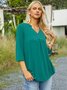 V Neck Loose Casual Top