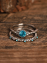 JFN Vintage Casual Purple Gemstone Layered Rings