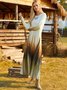 Regular Fit Ombre Cotton-Blend Dress