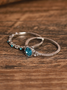 JFN Vintage Casual Purple Gemstone Layered Rings