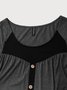 JFN Crew Neck Color Block Casual Black & Gray Tunic Top