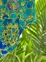 JFN Round Neck Ombre Paisley Boho Vintage Midi Dress