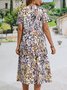 JFN Crew Neck Floral Pockets Vacation Midi Dress