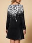 Elegant V Neck Floral Regular Fit Dress