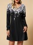 Elegant V Neck Floral Regular Fit Dress