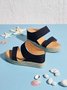 Beach vacation Straw Wedges Denim Sandals Jean Shoes