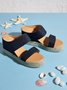 Beach vacation Straw Wedges Denim Sandals Jean Shoes