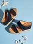 Beach vacation Straw Wedges Denim Sandals Jean Shoes