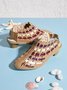 Vintage Weave Inlay Block Heels