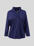 V Neck Regular Fit Plain Casual Two-Piece Set