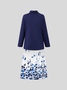 V Neck Regular Fit Plain Casual Two-Piece Set