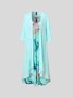 JFN 2PCS V Neck Gradient Vacation Sleeveless Dress with Cardigan