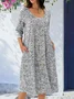 Women's A Line Dress Midi Dress Long Sleeve Plain Spring &fall Crew Neck Casual Modern