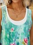 Cotton Casual Floral Short Sleeve Knitting Dress