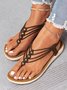 JFN Beaded Thin Strap Bohemian Thong Sandals