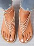 JFN Beaded Thin Strap Bohemian Thong Sandals
