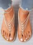 JFN Beaded Thin Strap Bohemian Thong Sandals