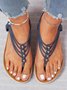 JFN Beaded Thin Strap Bohemian Thong Sandals