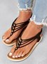 JFN Beaded Thin Strap Bohemian Thong Sandals