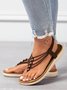 JFN Beaded Thin Strap Bohemian Thong Sandals