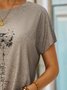 Women's Dandelion Short Sleeve Tee T-shirt Crew Neck Casual Summer Top