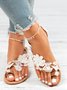 JFN    White  Lace  Flower  Wedding  Women's  flip flops Sandals