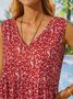 V Neck Knitted Vacation Floral Tank Top