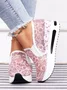 Breathable Floral Embroidery Slip-on Muffin Sneakers