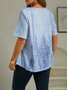 Plus Size V Neck Loose Casual Shirt