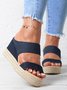 Beach vacation Straw Wedges Denim Sandals Jean Shoes