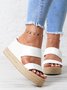 Beach vacation Straw Wedges Denim Sandals Jean Shoes