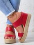 Beach vacation Straw Wedges Denim Sandals Jean Shoes