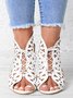 Resort Cutout Lace-Up Sandal Boots Dressy Wedding Sandals