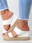 Beach vacation Straw Wedges Denim Sandals Jean Shoes