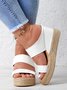 Beach vacation Straw Wedges Denim Sandals Jean Shoes