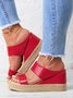 Beach vacation Straw Wedges Denim Sandals Jean Shoes